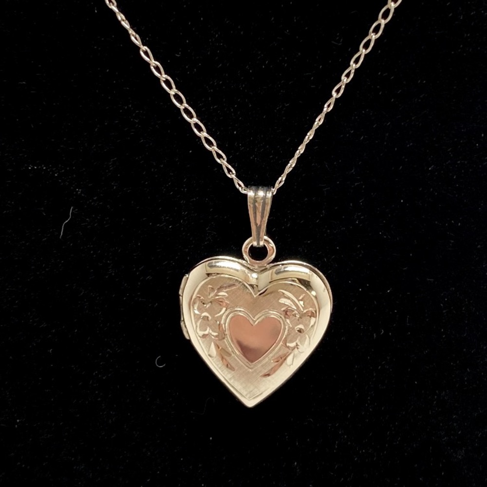 Solid sterling silver heart locket necklace